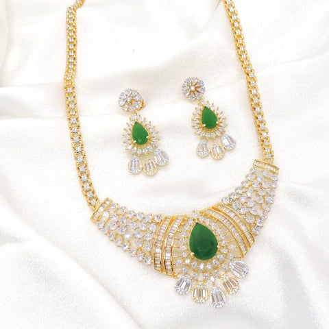 Emerald Green AD Necklace Set