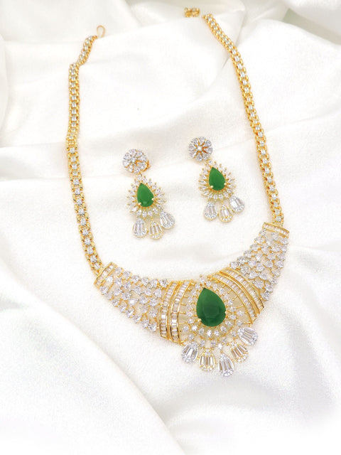 Emerald Green AD Necklace Set
