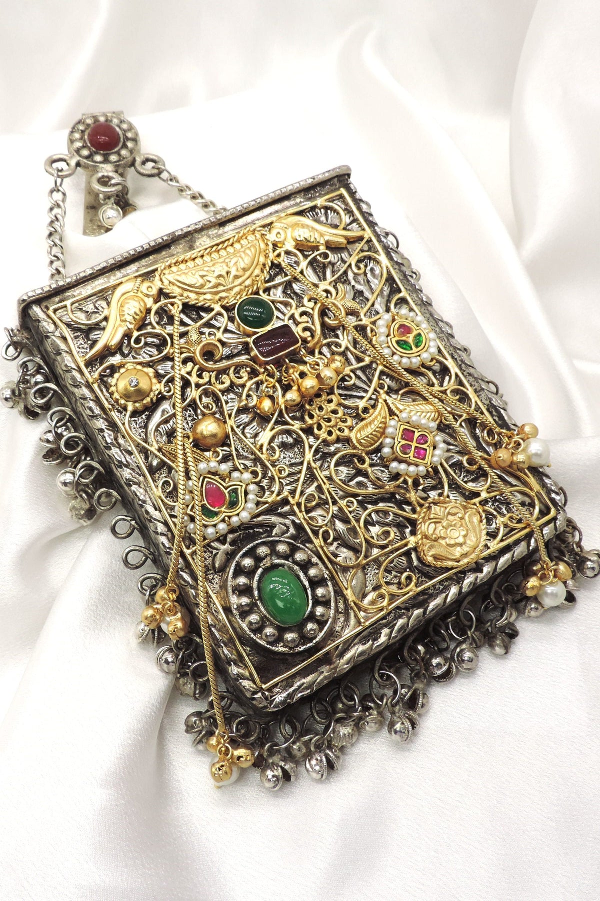 Heritage Dual Tone Clutch Bag by Joyrias