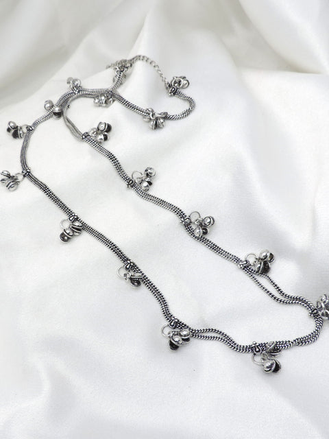 Oxidized silver double chain ghungroo Kamarbandh waist chain by joyrias