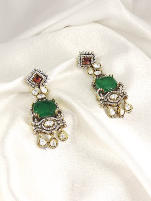 Mint Doublet with Moissanite Drop Earrings (Copy)