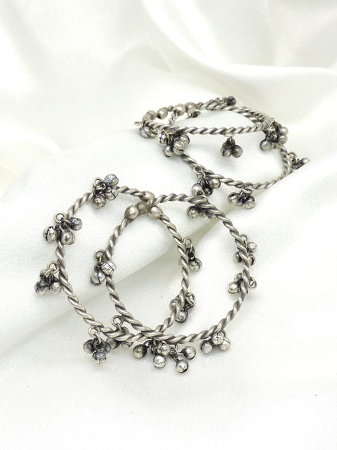 Oxidized ghungroo bangle set by Joyrias