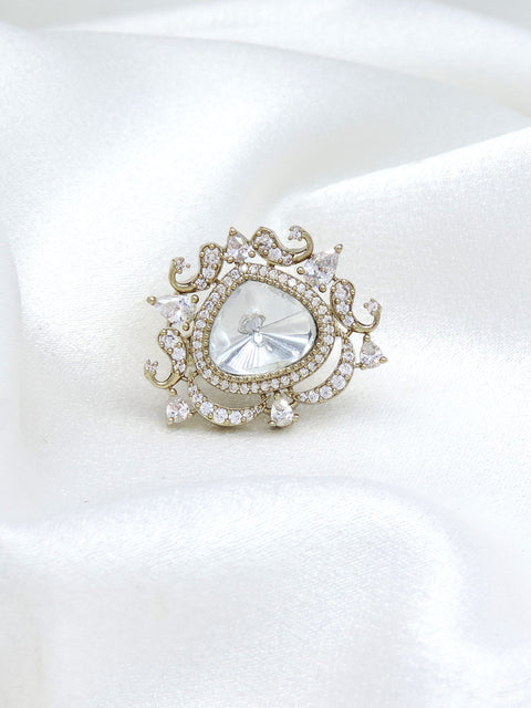 Elegant Traditional Indian Statement Ring – Festive Jewelry