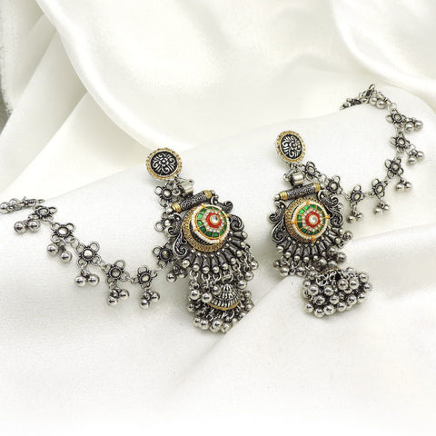 Oxidized ghungroo jhumka earrings by Joyrias