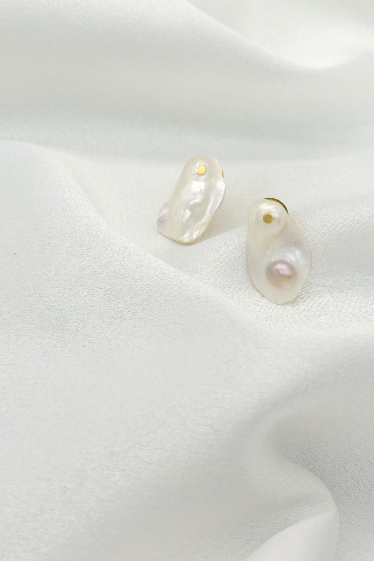 Baroque Pearl Stud Earrings | Irregular Pearl Earrings | Joyrias