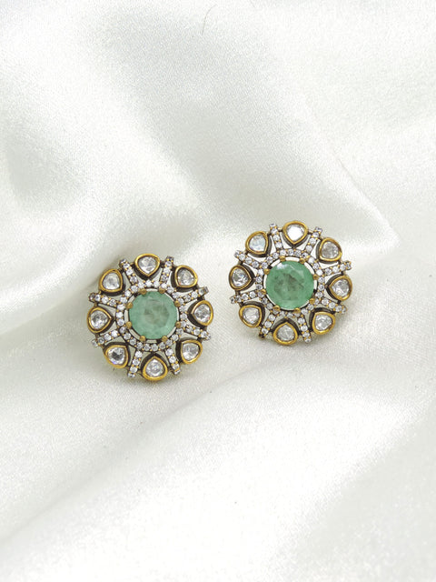 Royal Blue Floral Stud Earrings