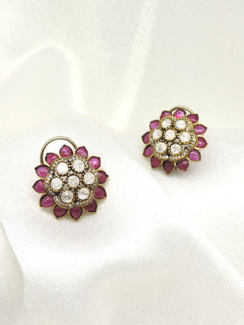 Mint Floral Stud Earrings