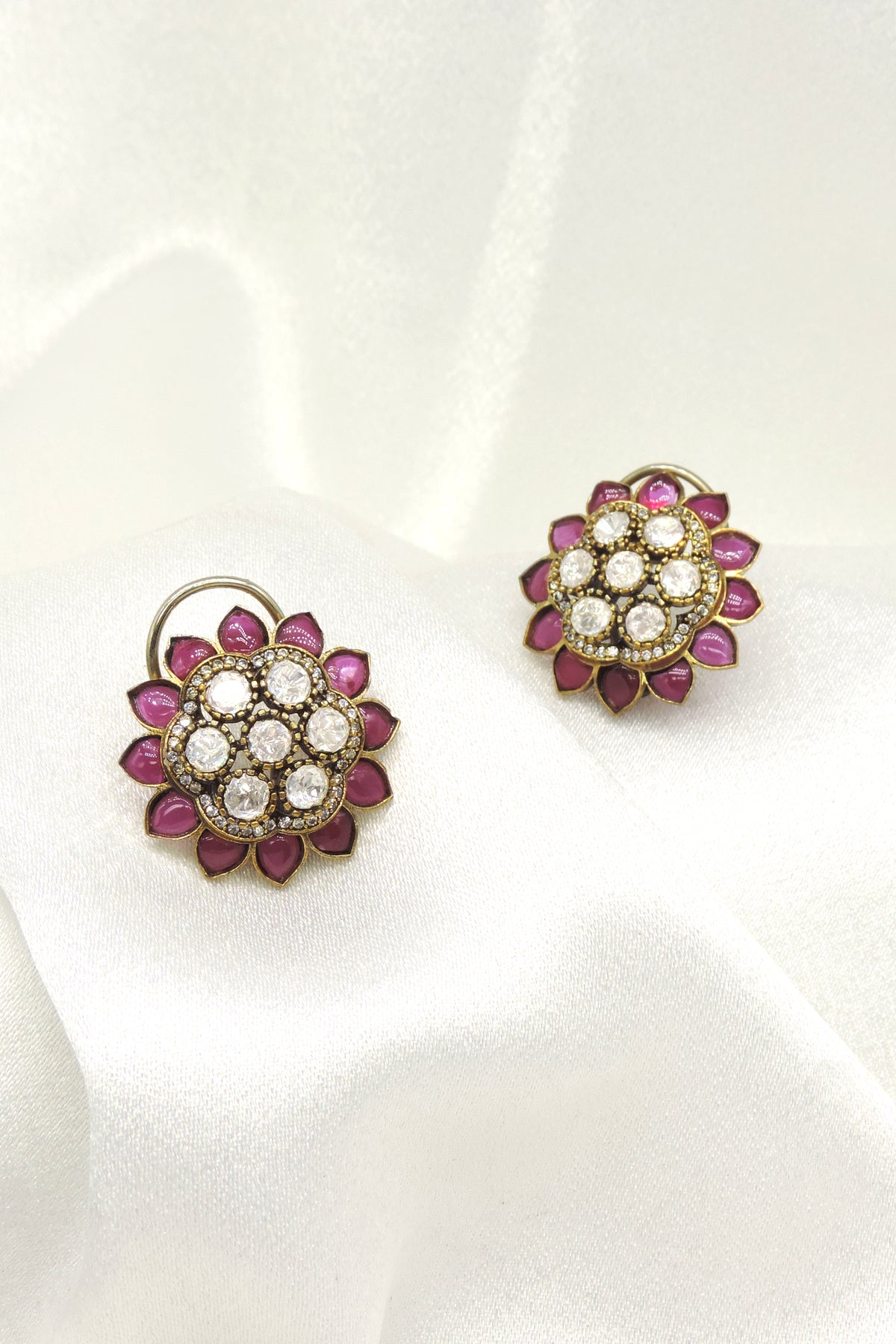 Mint Floral Stud Earrings