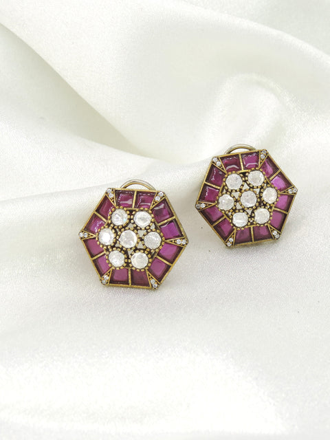 Pastel Hexagon Stud Earrings