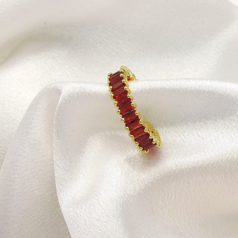 Ruby Baguette CZ Ring by Joyrias