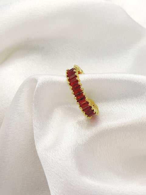 Ruby Baguette CZ Ring by Joyrias