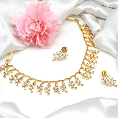 Minimal CZ necklace set – Indian American diamond minimalist necklace USA – Joyrias