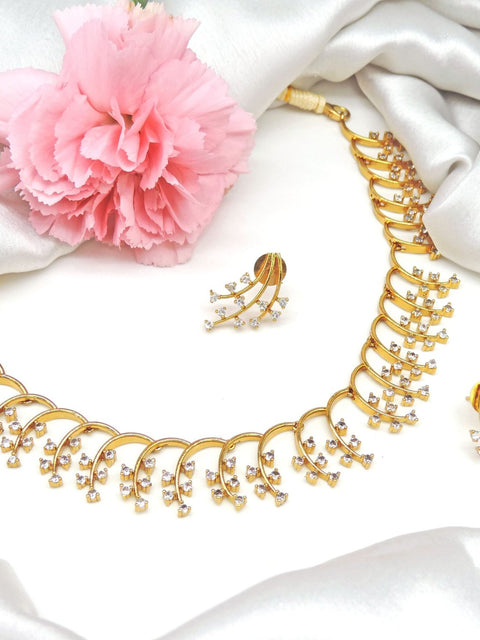 Minimal CZ necklace set – Indian American diamond minimalist necklace USA – Joyrias