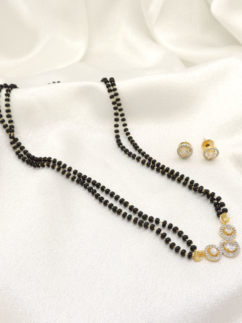 Elegant CZ Mangalsutra Pendant  Set
