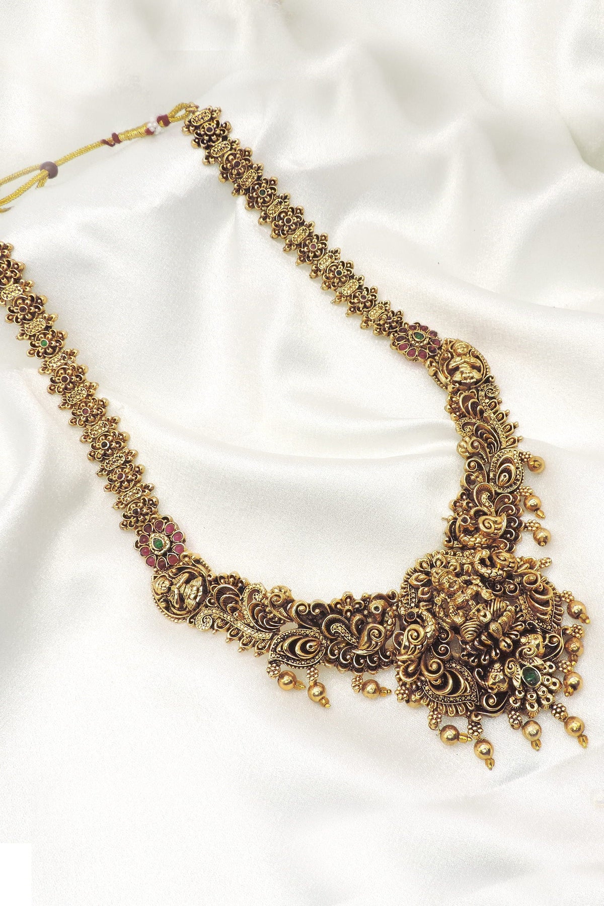 Royal Temple Lakshmi Long Necklace by Joyrias