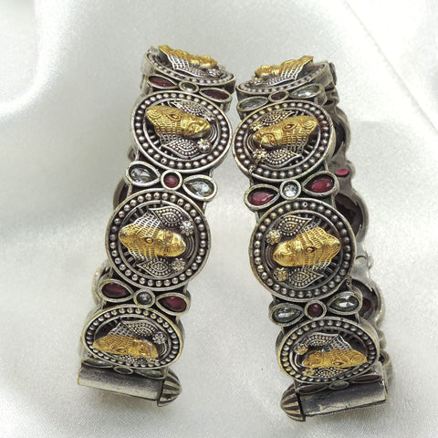 Heritage Dual Tone Elephant Motif Bangle Pair by Joyrias
