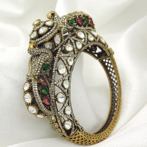 Royal Peacock Polki Kada by Joyrias