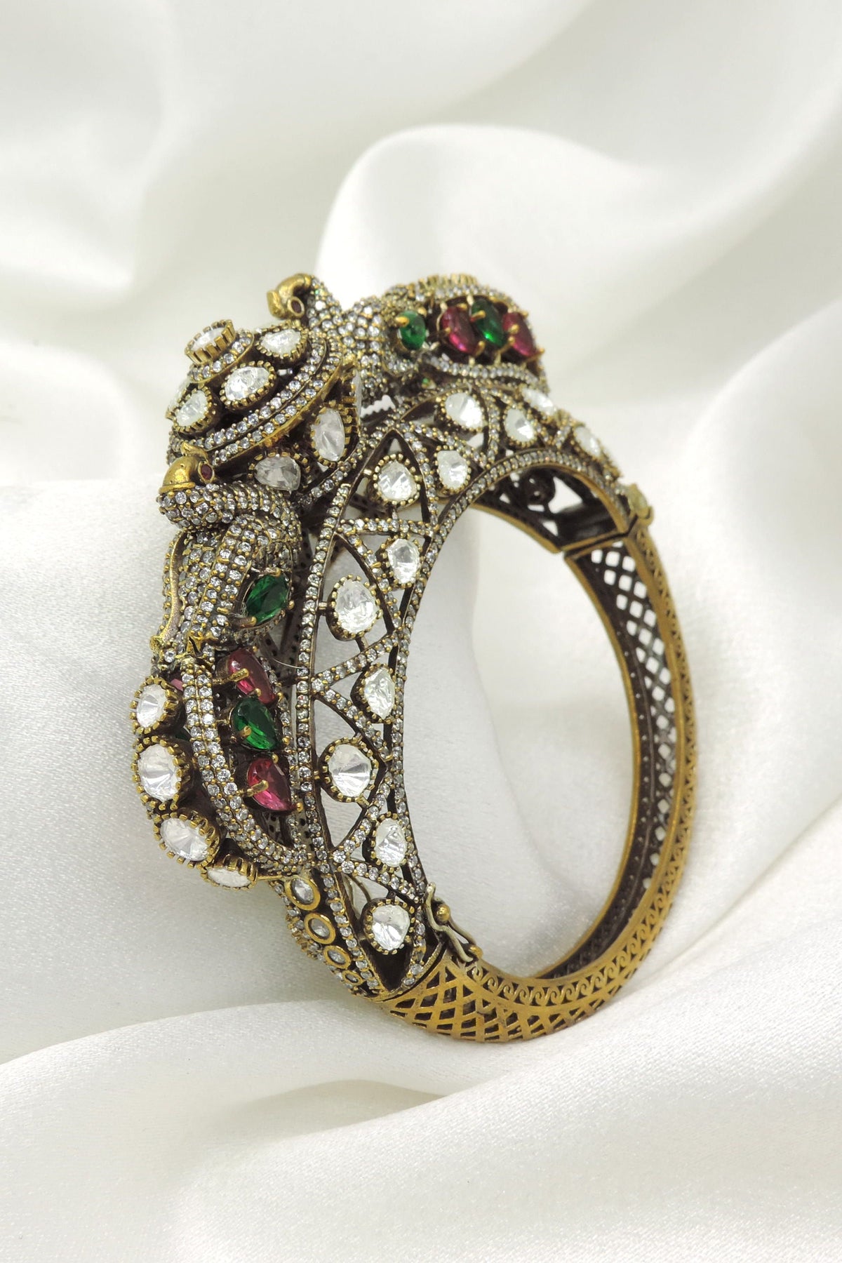 Royal Peacock Polki Kada by Joyrias