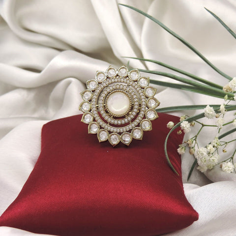 Floral Pavé AD Cocktail Ring Image 0