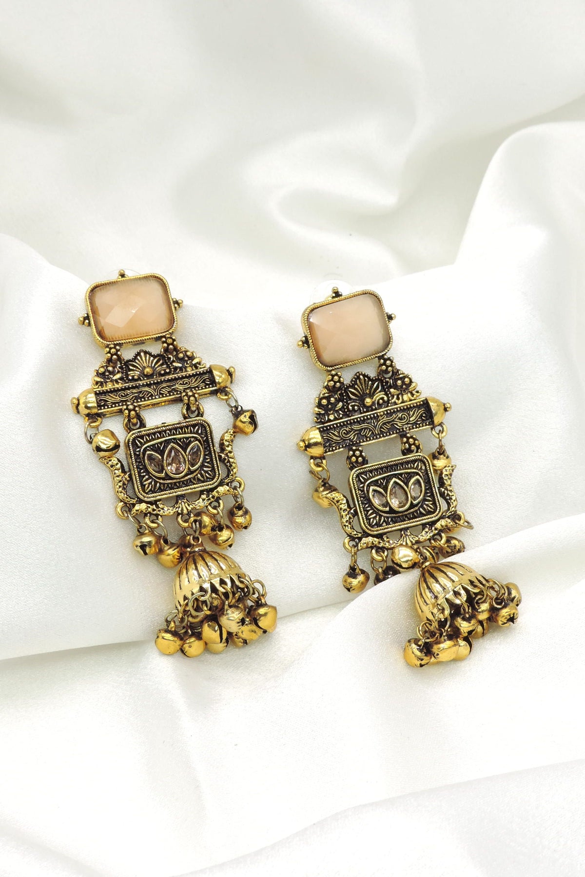 Blush Antique Jhumka Earrings | Joyrias