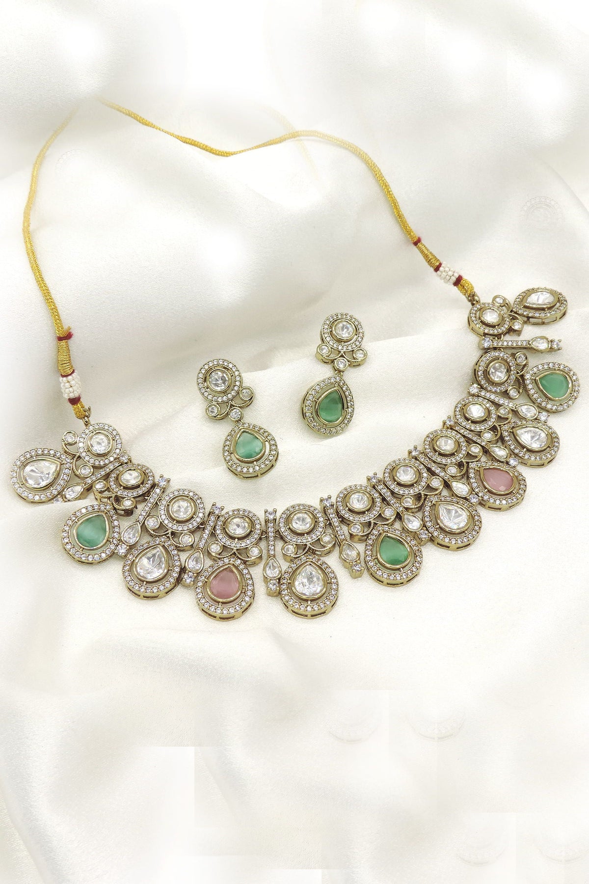 Pastel Teardrop CZ Necklace Set by Joyrias