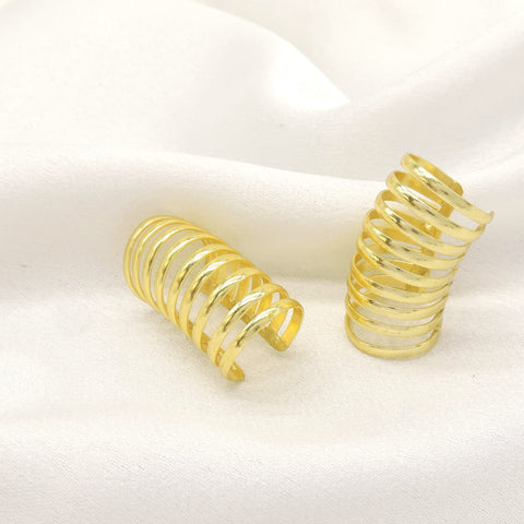 Gold Plated Multi-Layer Ear Cuffs | No Piercing Statement Earrings | Joyrias