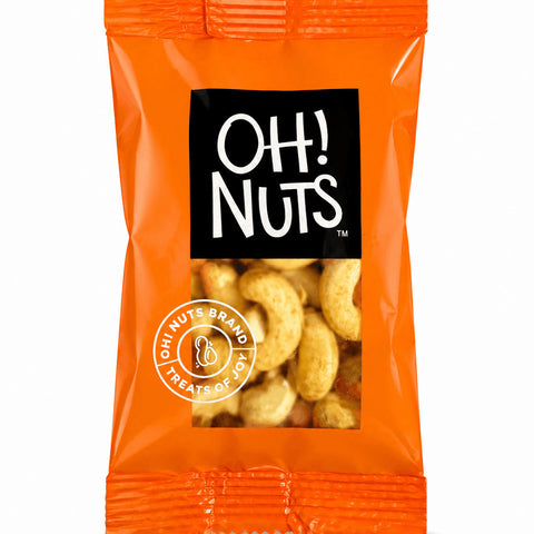 Premium cashews snack pack in orange packaging, ideal for Rakhi gift hampers, festive gifting, and healthy snacking.