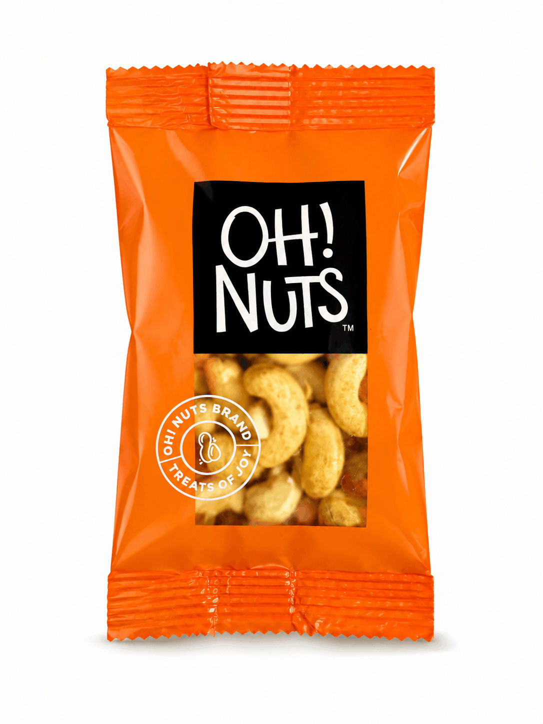 Premium cashews snack pack in orange packaging, ideal for Rakhi gift hampers, festive gifting, and healthy snacking.