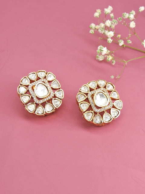 Royal Kundan stud earrings – Indian premium Kundan studs for festive wear USA – Joyrias