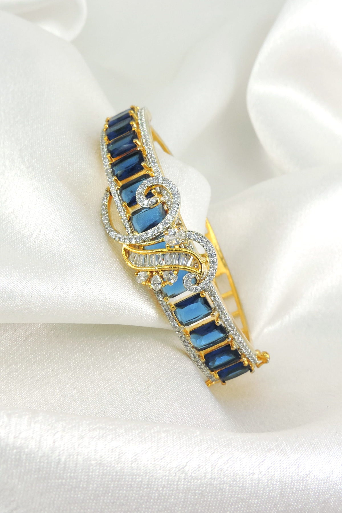 Blue Baguette CZ Bracelet by Joyrias