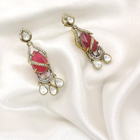 Ruby AD Drop Earrings by Joyrias