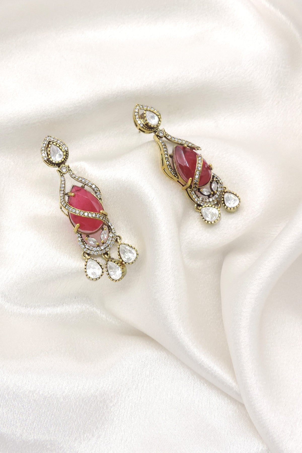 Ruby AD Drop Earrings by Joyrias