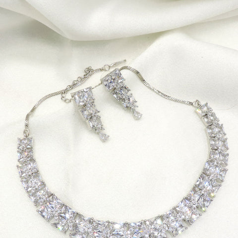 Celestial Princess Cut CZ Necklace Set by Joyrias