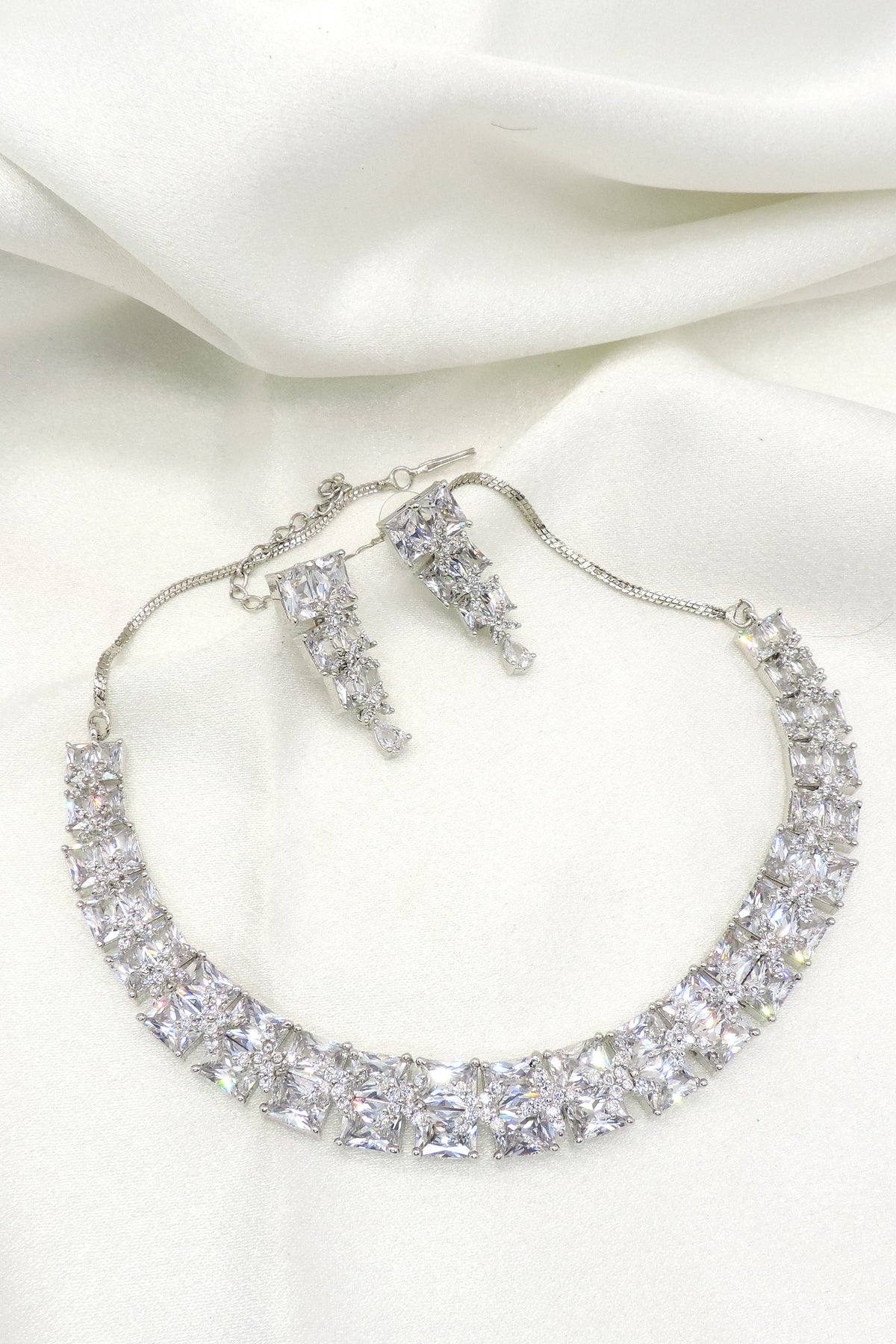 Celestial Princess Cut CZ Necklace Set by Joyrias