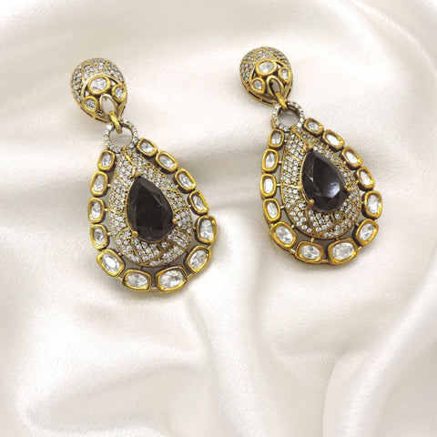 Black AD Teardrop Earrings by Joyrias