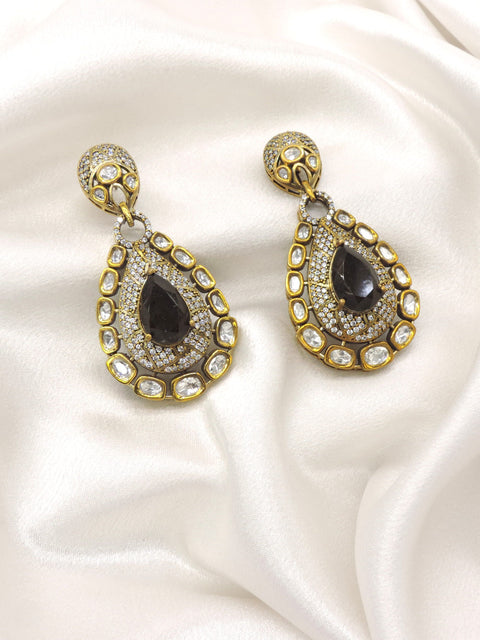 Black AD Teardrop Earrings by Joyrias