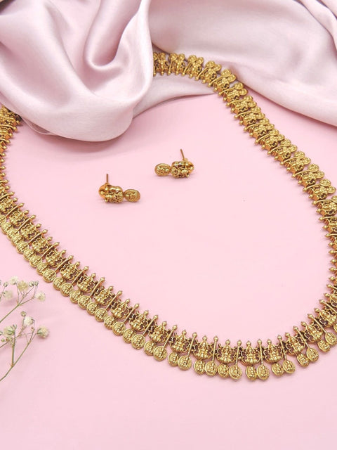Antique gold plated coin necklace set – Indian traditional coin jewelry USA – Joyrias
