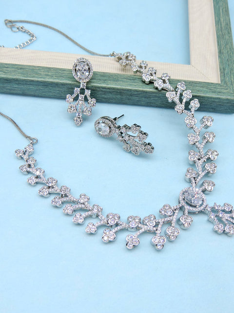 Elegant American diamond necklace set – Indian AD necklace for weddings USA – Joyrias