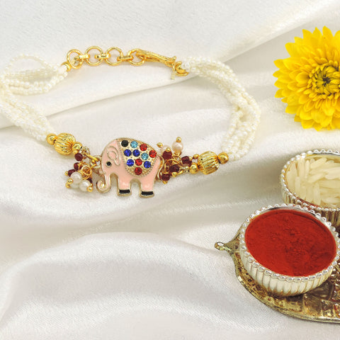 Pink Elephant Bhabhi Rakhi by Joyrias