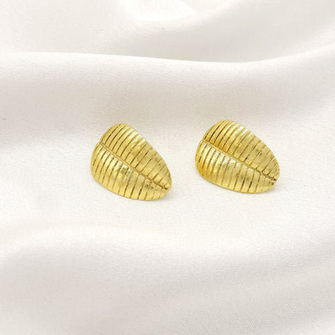 Gold-Plated Leaf Ear Cuffs | Textured Minimal Ear Wrap Earrings
