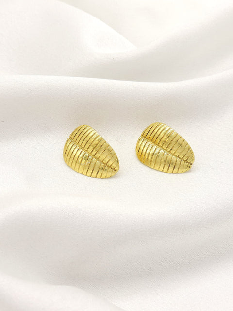 Gold-Plated Leaf Ear Cuffs | Textured Minimal Ear Wrap Earrings