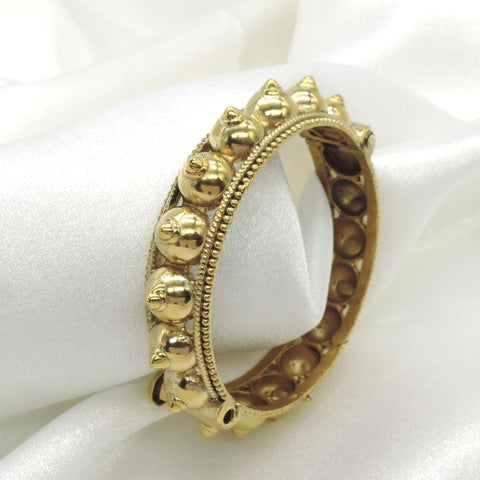 Antique Gold Studded Flexi Bangle by Joyrias