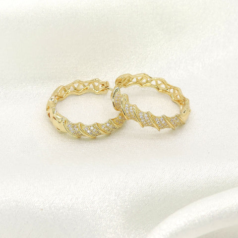 Luxury CZ Gold Hoop Earrings | Designer Statement Hoops