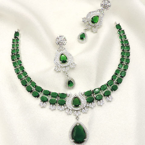 Emerald Green CZ Necklace Set