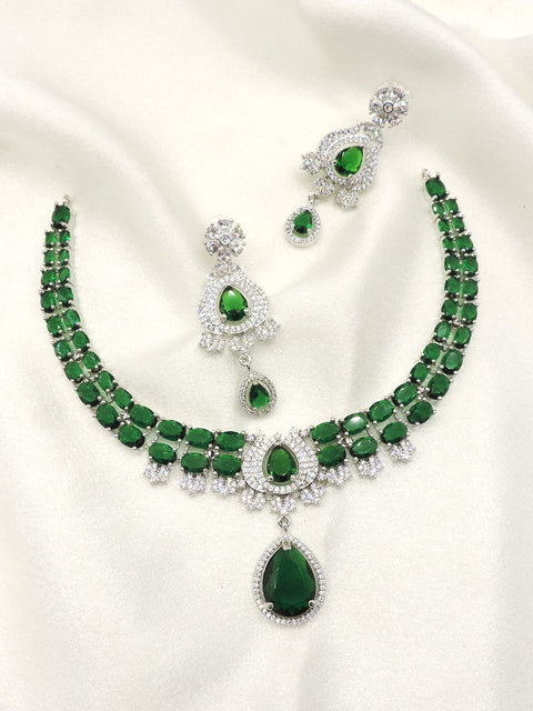 Emerald Green CZ Necklace Set