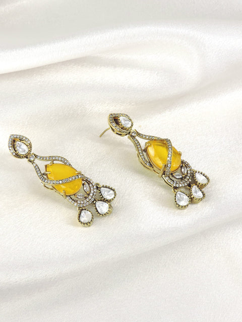 Ruby Tear Drop Moissanite Earrings
