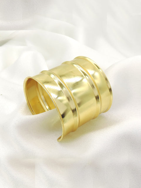 Bold Gold Statement Cuff Bracelet | Wide Gold-Plated Cuff | Joyrias