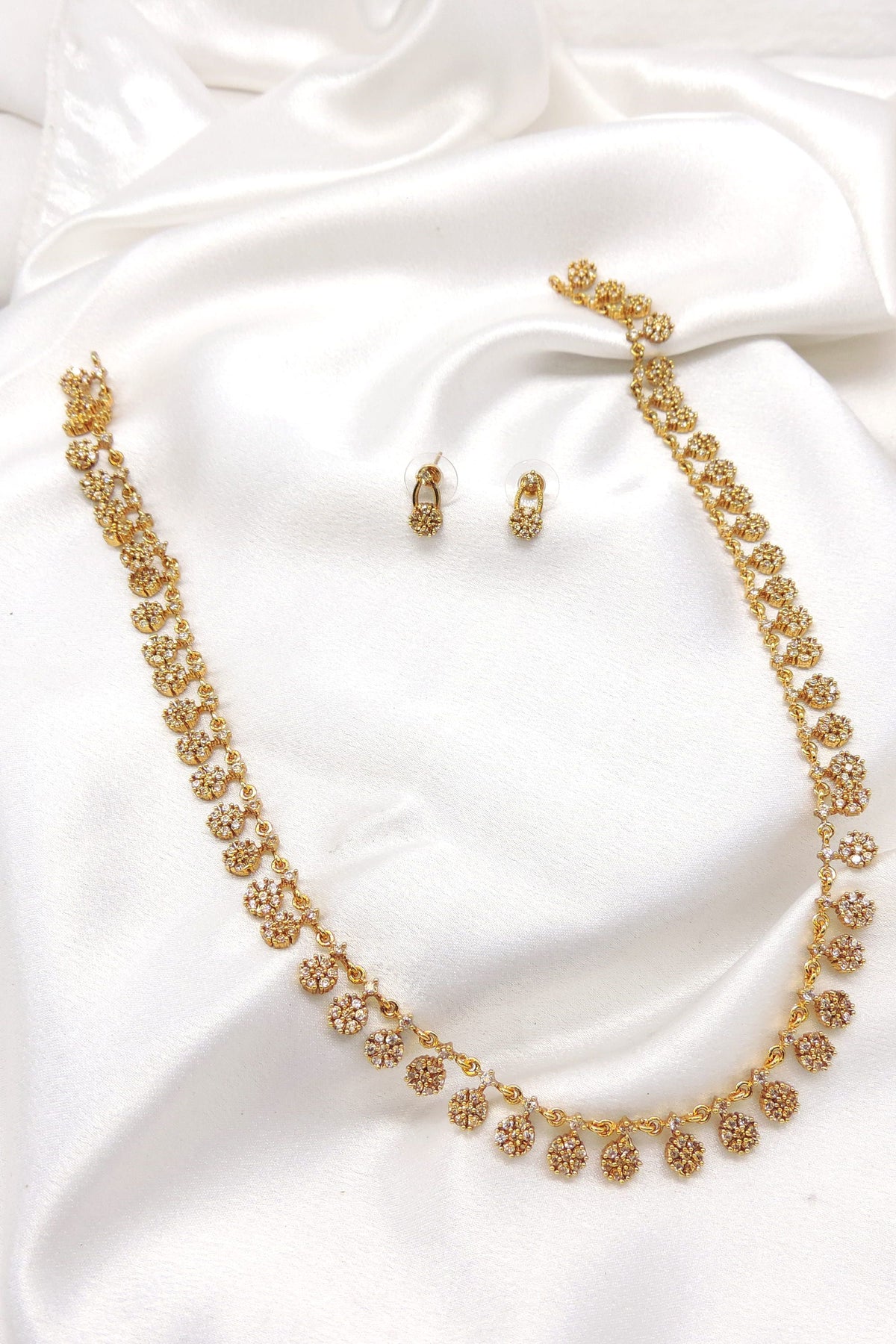 Floral CZ Necklace Set by Joyrias