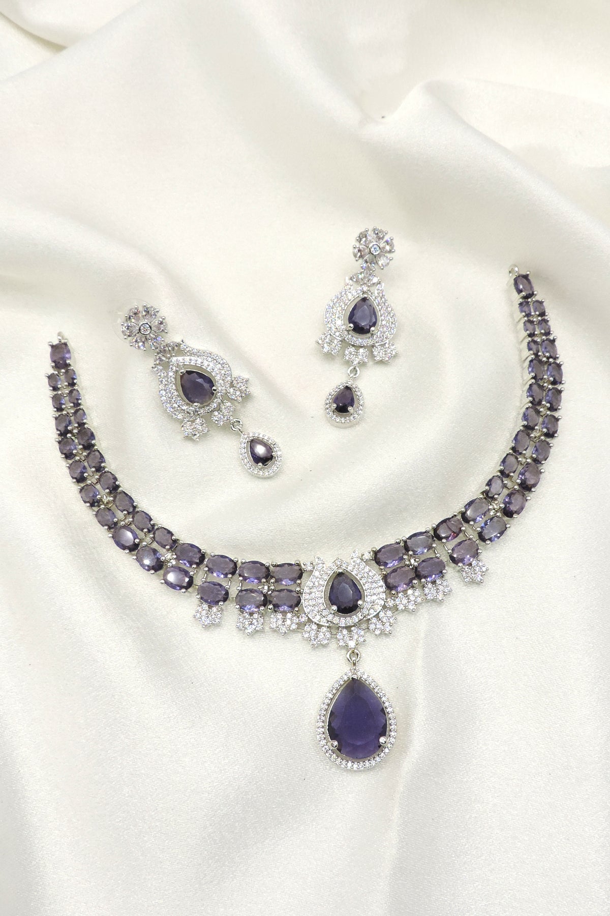 Emerald CZ Necklace Set