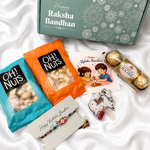 Premium Rakhi Gift Hamper for Brother – Rakhi, Dry Fruits, Chocolates & Greeting Card-FOR USA Shipping (Copy)